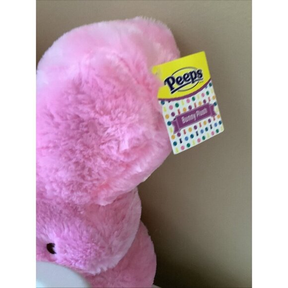 Peeps 17 Inches Pink Fluffy Bunny Stuffed Easter Plush Pillow. New With Tags. - Picture 4 of 6